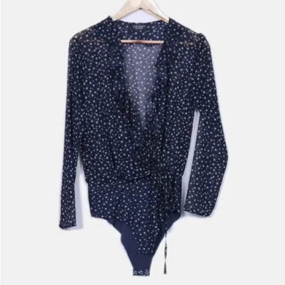 Vintage Zara Accessoires Long Sleeve Sheer Bodysuit Size S - Picture 2 of 9